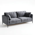 Sofa, 3-osobowa sofa w kolorze ciemnoszarym z czarnym metalowym nóżkami, 220 x 95 x 85 cm