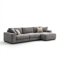 Sofa, 4-osobowa sofa w szarym poliestrze, kształt L, 290 x 180 x 85 cm