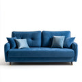 Sofa, 2-osobowa w sofie w sofie w sofie w solance niebieskiej z 4 poduszkami, 180 x 85 x 90 cm