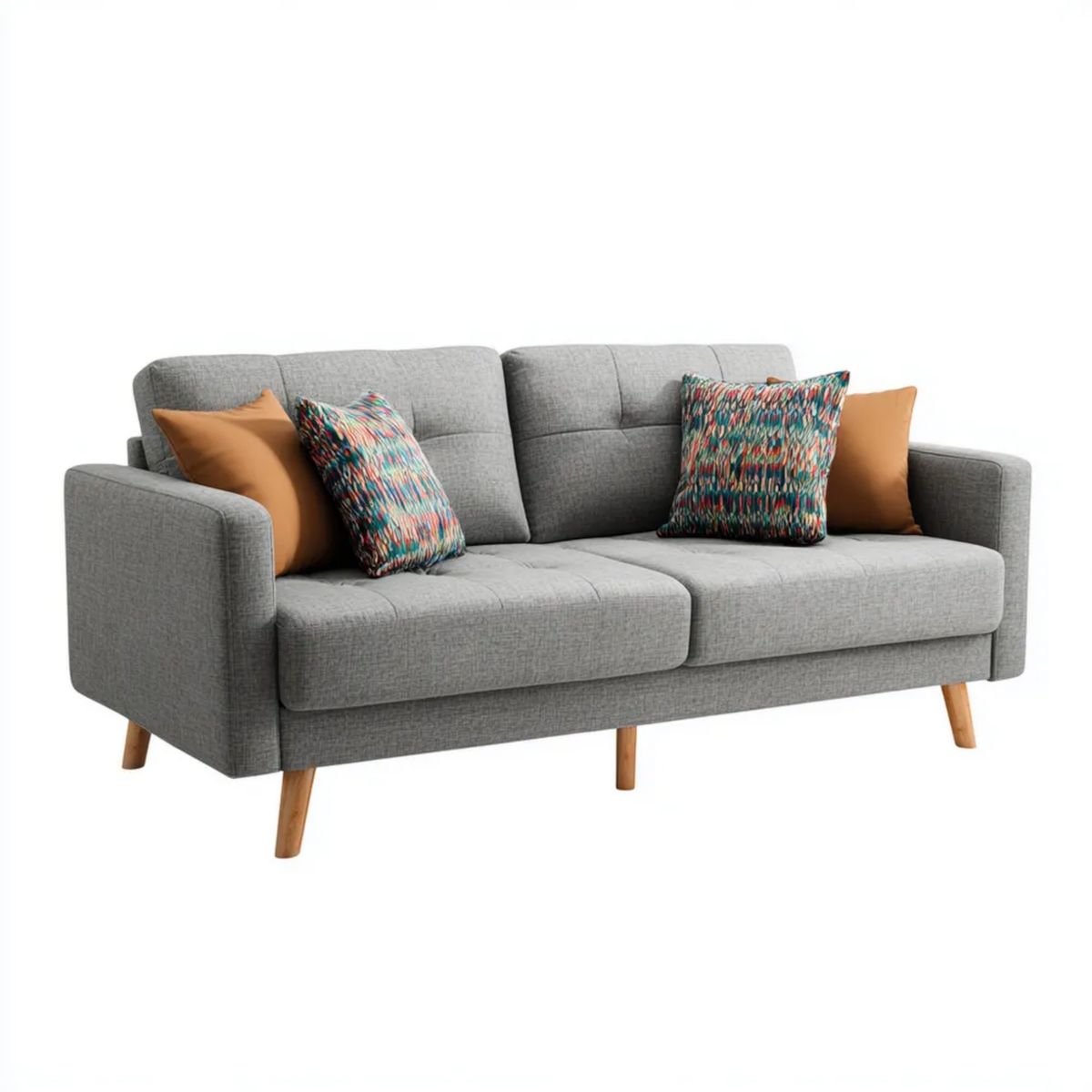 Sofa, 3-osobowa poliester sofa z poduszką, 210 x 88 x 86 cm