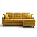 Sofa, 3-osobowa sofa w kolorze żółtym, południek na prawo, 230 x 145 x 85 cm