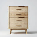 Komoda, Kommode 4 szuflady w beżowym beż naturalny drewno iglaste 80 x 40 x 130 cm