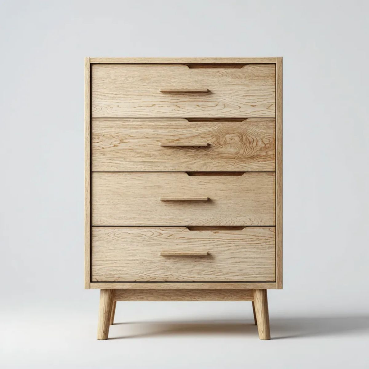 Komoda, Kommode 4 szuflady w beżowym beż naturalny drewno iglaste 80 x 40 x 130 cm