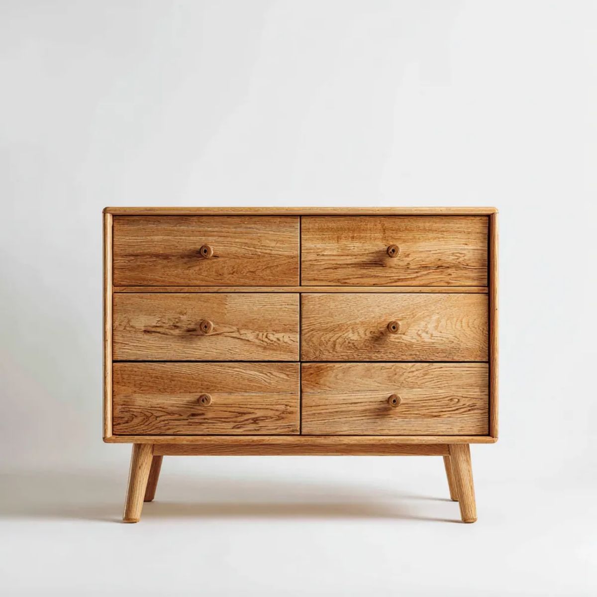 Komoda, Scandinavian komfort z 6 szuflady continuum wykonane z drewna iglastego dębu 120 x 40 x 90 cm