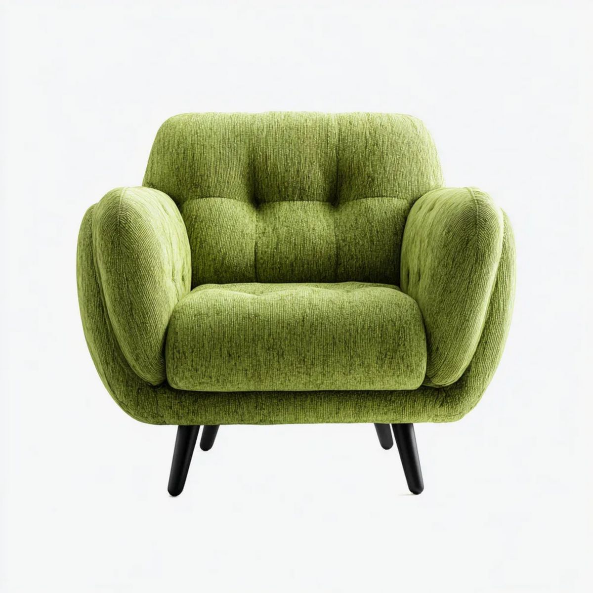 Fotel, Salon Live Olive Salon zielony w poliestrze Belibbed Sibbelt Velvet, czarne Alped nóżki, 90 x 85 x 95 cm