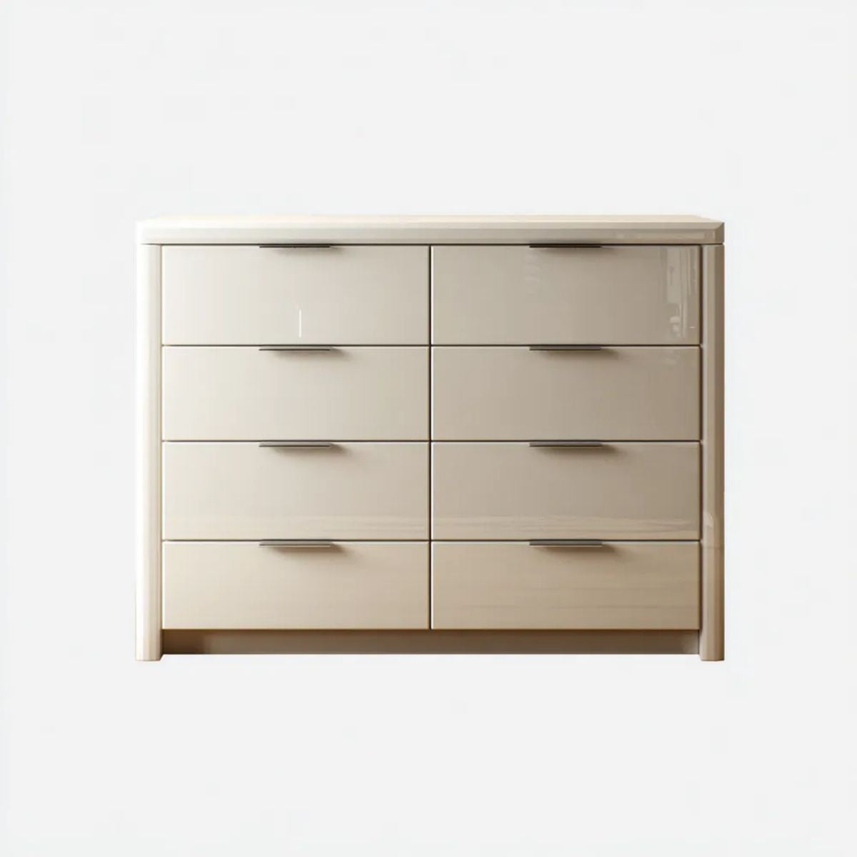 Komoda, Prostokątna sukienka z 8 szufladami w MDF lakierowana, 120 x 45 x 100 cm