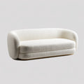 Sofa, 2-osobowa kanapa krem biały 180 x 85 x 75 cm poliester bookle zaokrąglony