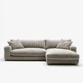 Sofa, Kanapa narożna z prawego recyrkulatora beżowy 250 x 160 cm sznur z poliestrowego kształtu L