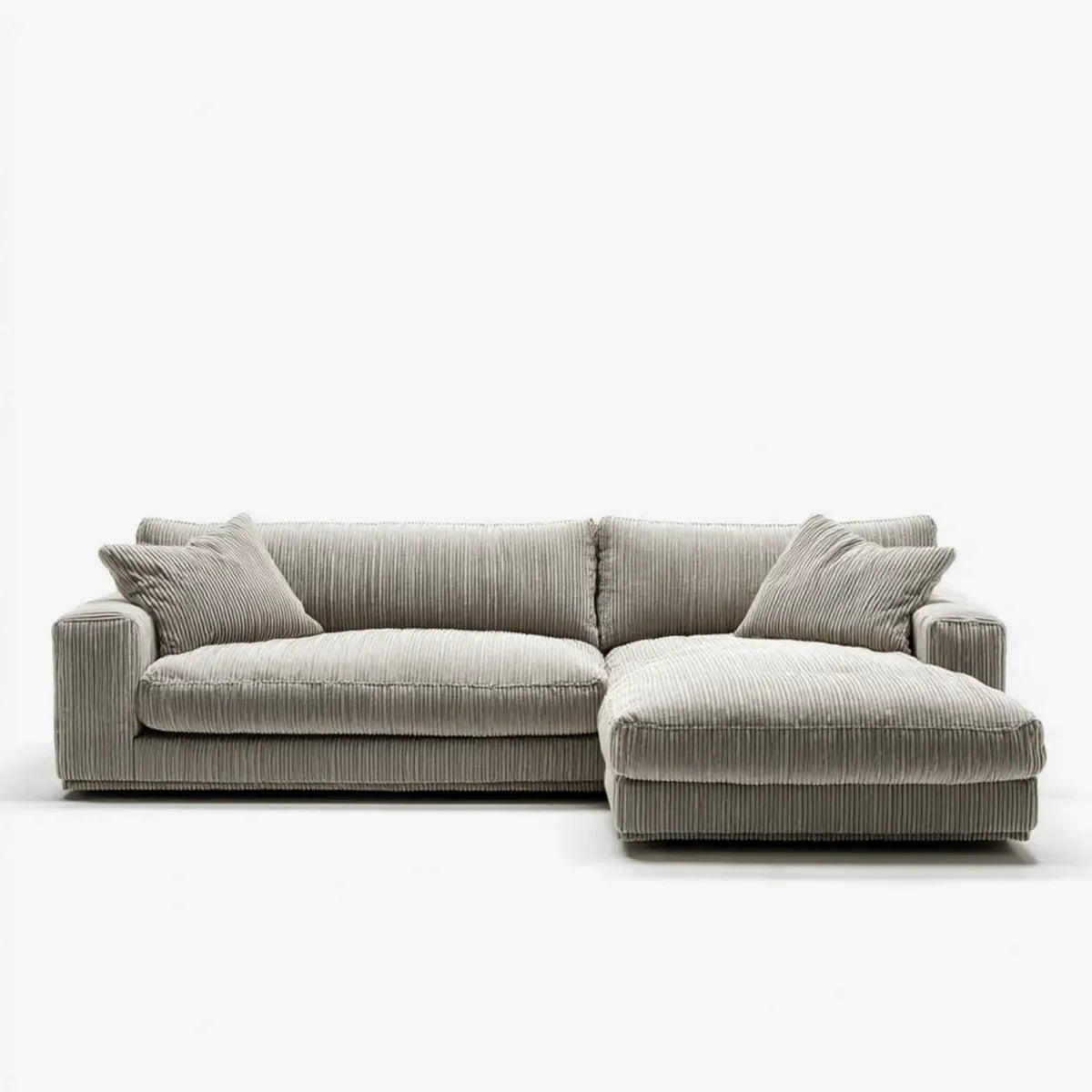 Sofa, Kanapa narożna z prawego recyrkulatora beżowy 250 x 160 cm sznur z poliestrowego kształtu L