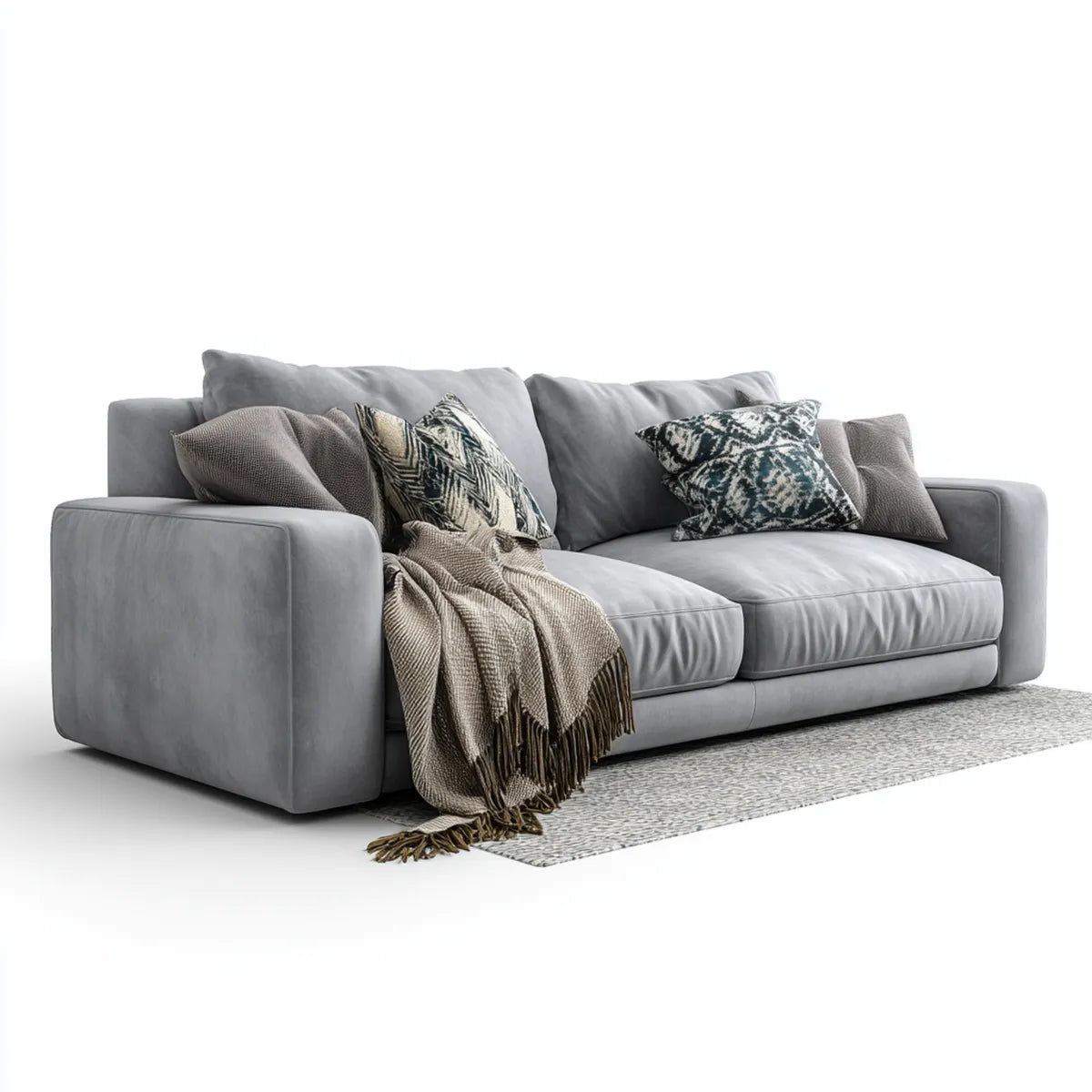 sofa 3-osobowa szara 230 x 100 x 85 cm mikrofibry pokrywy prostokątne