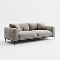 Sofa, 3-osobowa wyprostowany sofa wytłoczona szaro w poliestrze wytłoczona cewnik 220 x 90 x 85 cm