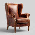 Fotel, Chesterfield Brązowy skóra brązowy ucha krzesełko PU 78 x 85 x 105 cm