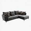 Sofa, 4-osobowa w kolorze prostokątnym fotel w poliestrze i polipropylenowy szary, 285 x 170 x 85 cm