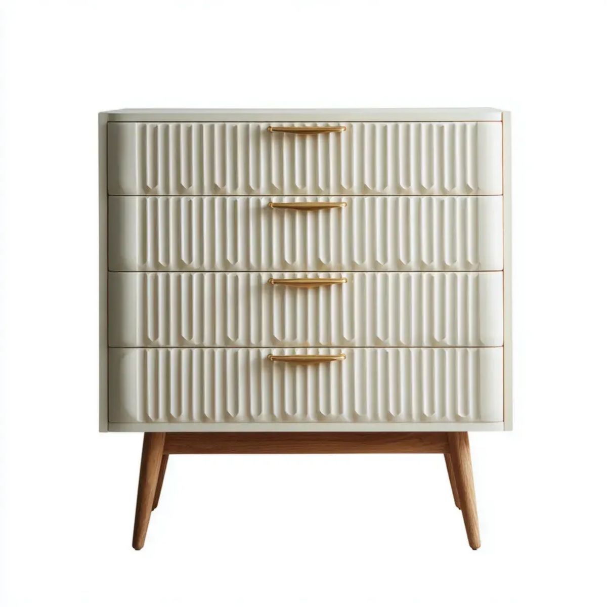 Komoda, Biała szuflada z 4 szufladami z drewna iglastego i MDF, 80 x 40 x 100 cm