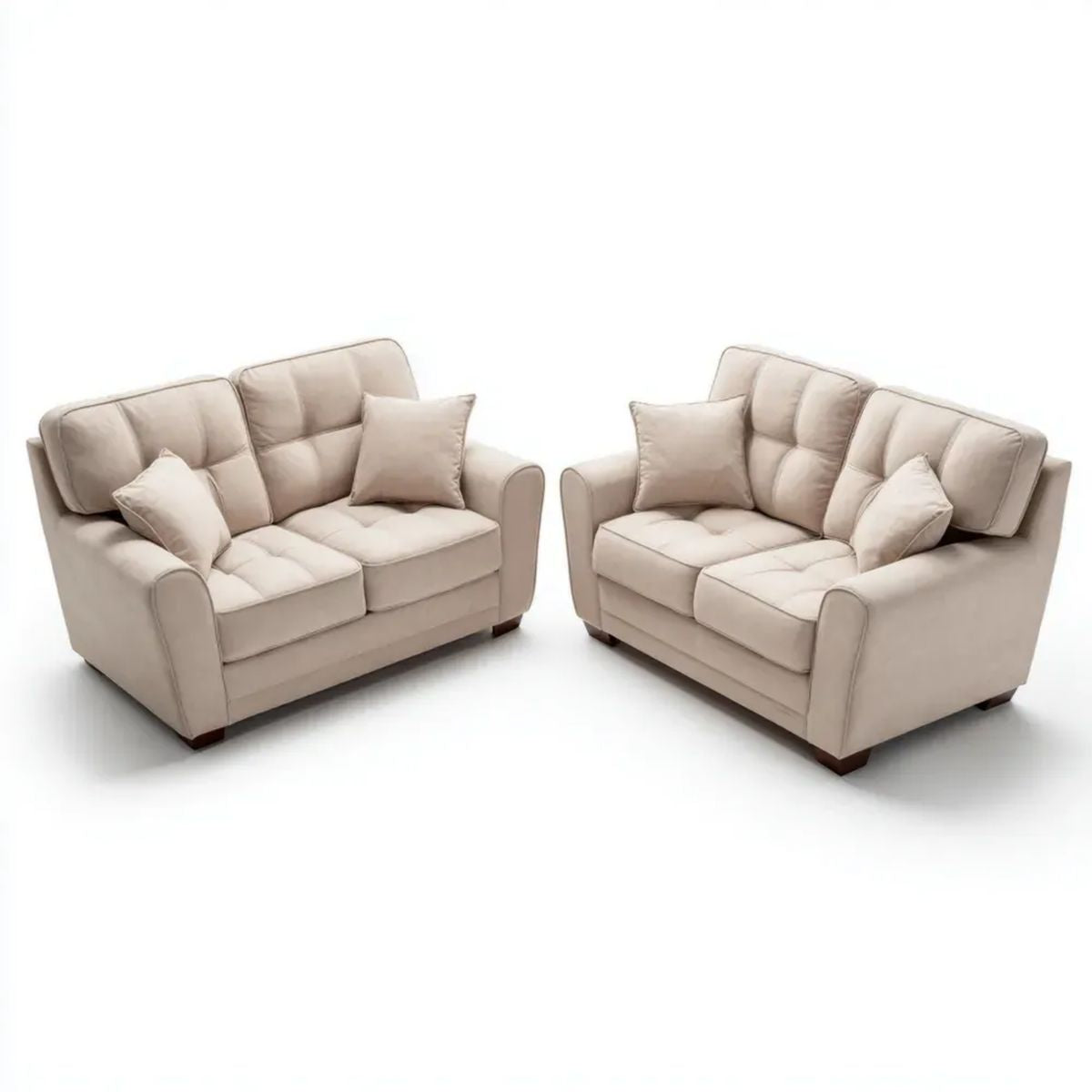 Sofa, Zestaw 2 foteli beżowych, poliester 160 x 90 x 88 cm każdy