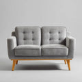 Sofa, 2-osobowa poliestrowy Prosta sofa z litą sofą z litego sosny, 130 x 78 x 84 cm