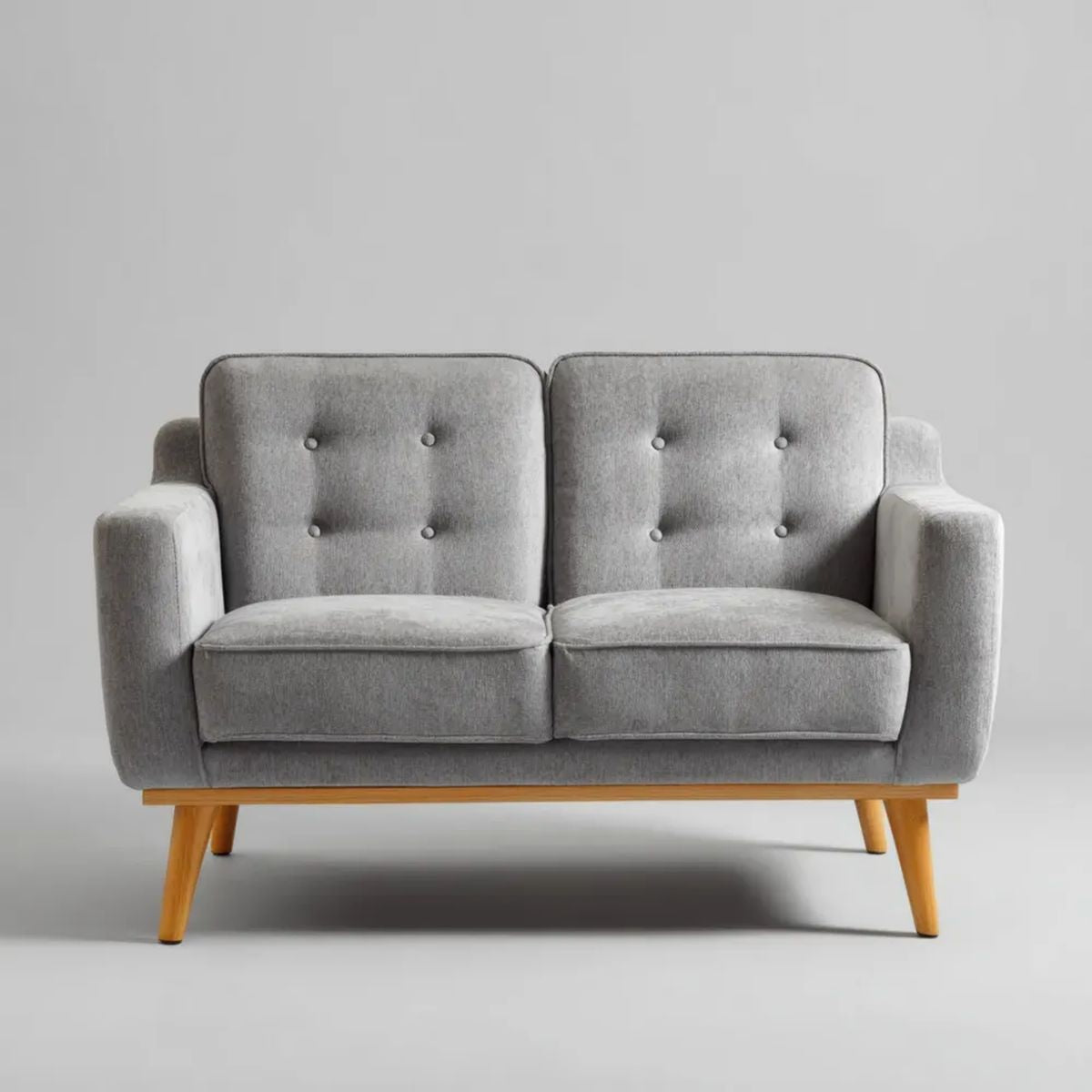 Sofa, 2-osobowa poliestrowy Prosta sofa z litą sofą z litego sosny, 130 x 78 x 84 cm