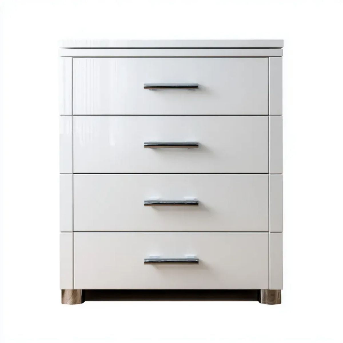 Komoda, Biała komora z 4 szufladami w lakierowanym MDF 80 x 40 x 95 cm