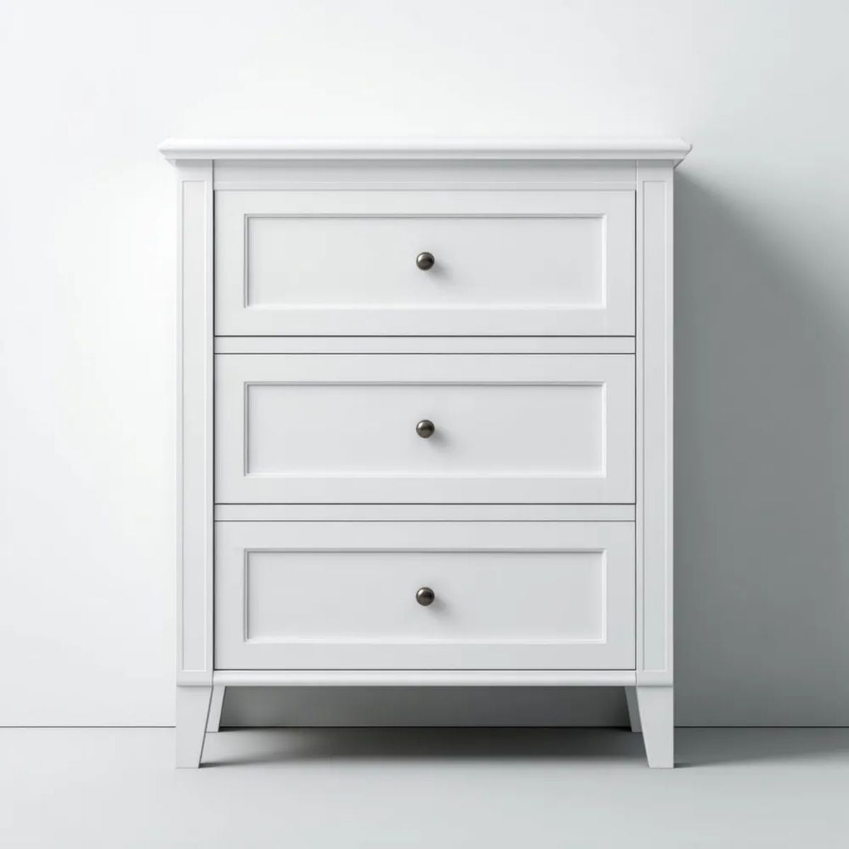 Komoda, Białe 3 szuflady w MDF 80 x 40 x 90 cm