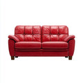 Sofa, 2-kanapa z czerwonym 158 x 88 x 92 cm ze sztuczną skórą PU i litymi nóżkami z drewna