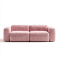 Sofa, 2-osobowa w prawo sofa w proszku różowy poliester aksamit poliestrowy efekt, 200 x 95 x 75 cm