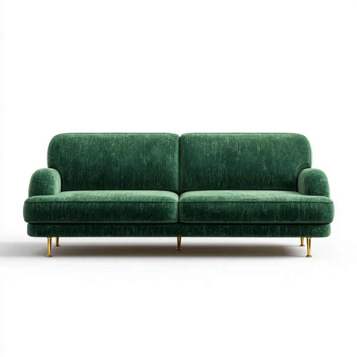Sofa, Emerald Zielony sofa w Emerald velvet z złotym dememetalem Emerald, 220 x 90 x 82 cm