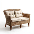 Sofa ogrodowa, 2 fotela ogrodowa w plecionej wiklinie z poduszkami 132 x 76 x 85 cm