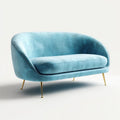 Sofa, 2-osobowa Belivelvet sofa z metalową kanapą, 160 x 82 x 78 cm