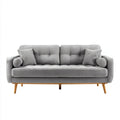 Sofa, 3-osobowa sofa w kolorze jasnoszarym poliester z miękkimi nóżkami, 200 x 85 x 86 cm