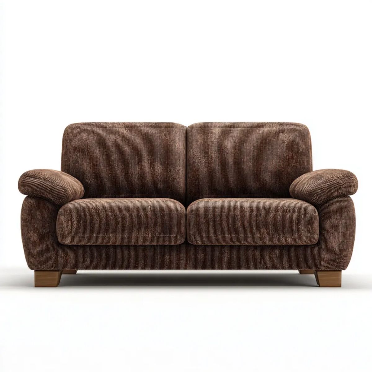 Sofa, Ciemny Brązowa sofa 2-osobowa w poliestrze nawilżona betonowa 160 x 90 x 85 cm